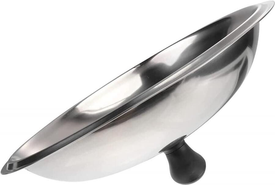 Roestvrijstalen deksel Wok deksel Koken en Serveren Glazen inzetstuk 28 cm Zilver