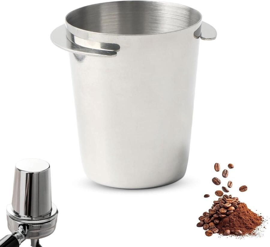 Roestvrijstalen doseerbeker 51 mm met doseerring voor espressomachine barista-accessoires en zeefhouder voor perfecte koffie-extractie
