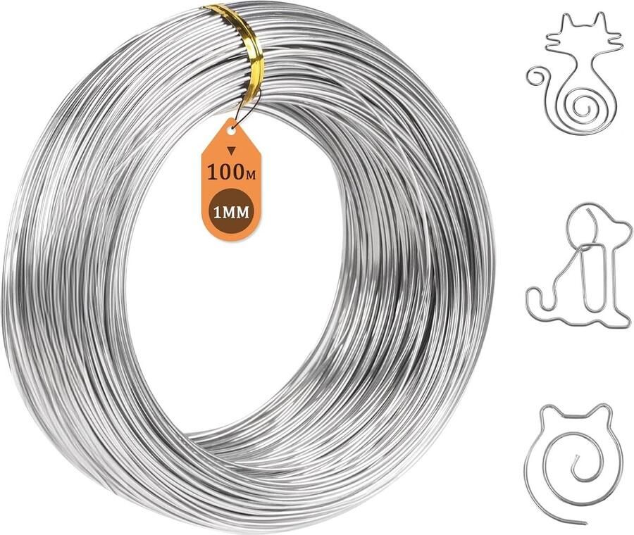 Roestvrijstalen draad Ø 1 0 mm roestvrij veerstaaldraad lengte 100 m zacht staaldraad zilver knutseldraad 304 roestvrij staaldraad binddraad voor doe-het-zelf knutselen tuinkabel
