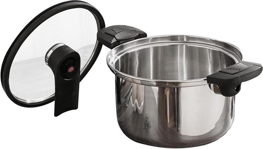 Roestvrijstalen Drukpan Snelkookpan Stoomkoker Efficiënt Koken Tijdwinstgarantie 20 cm Zilverkleurig