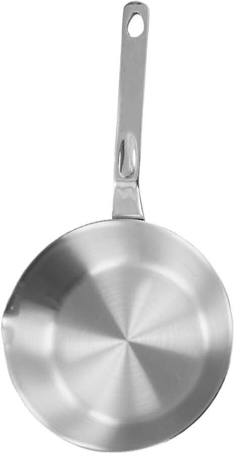 Roestvrijstalen eierpan Compacte koekenpan Ontbijt bereiden Met schenktuit 5.2 tot 6.9 inch Zilver
