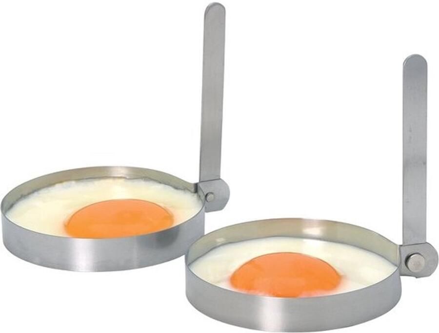Roestvrijstalen Eivormige Moulds voor Perfecte Ontbijten Set van 2 Ø 8.5 cm