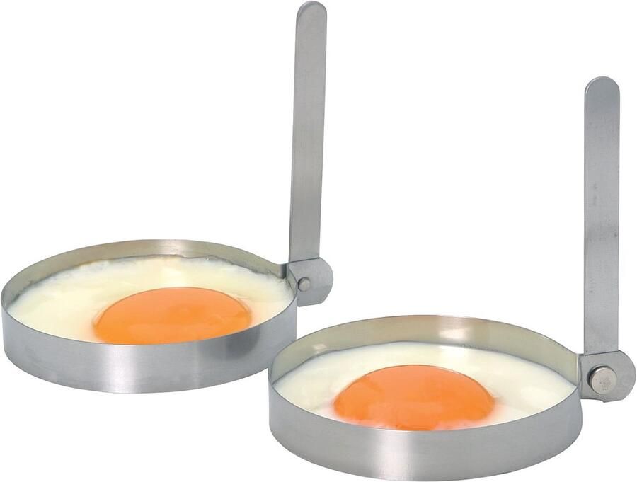Roestvrijstalen Eivormige Moulds voor Perfecte Ontbijten Set van 2 Ø 8.5 cm