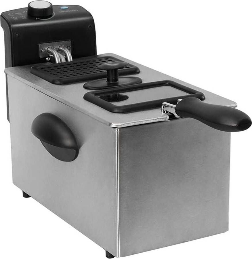 Roestvrijstalen Frituurpan Cleanfry 3000 Elektrisch 2180 W 3 Liter OilCleaner-filter Deksel met venster Geurfilter