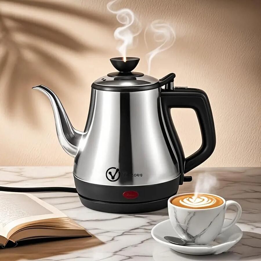 Roestvrijstalen Elektrische Waterkoker 2 0 L – Gooseneck Tuit – Compact & Voor Thuis of Kantoor