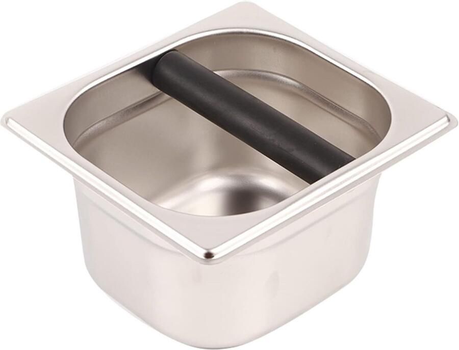 Stainless Steel Espresso Knock Box met Rubber Bar voor Onder Espresso Machines Duurzaam en Praktisch Opslagoplossing