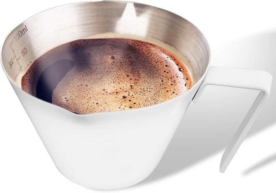 Roestvrijstalen Espresso Kopjes met Dubbele Tuit en Handvat