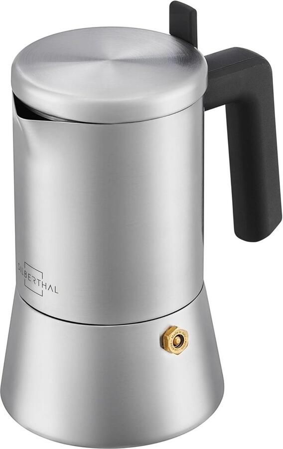 Roestvrijstalen Espressomaker voor Inductie en Alle Fornuizen 4 Kopjes
