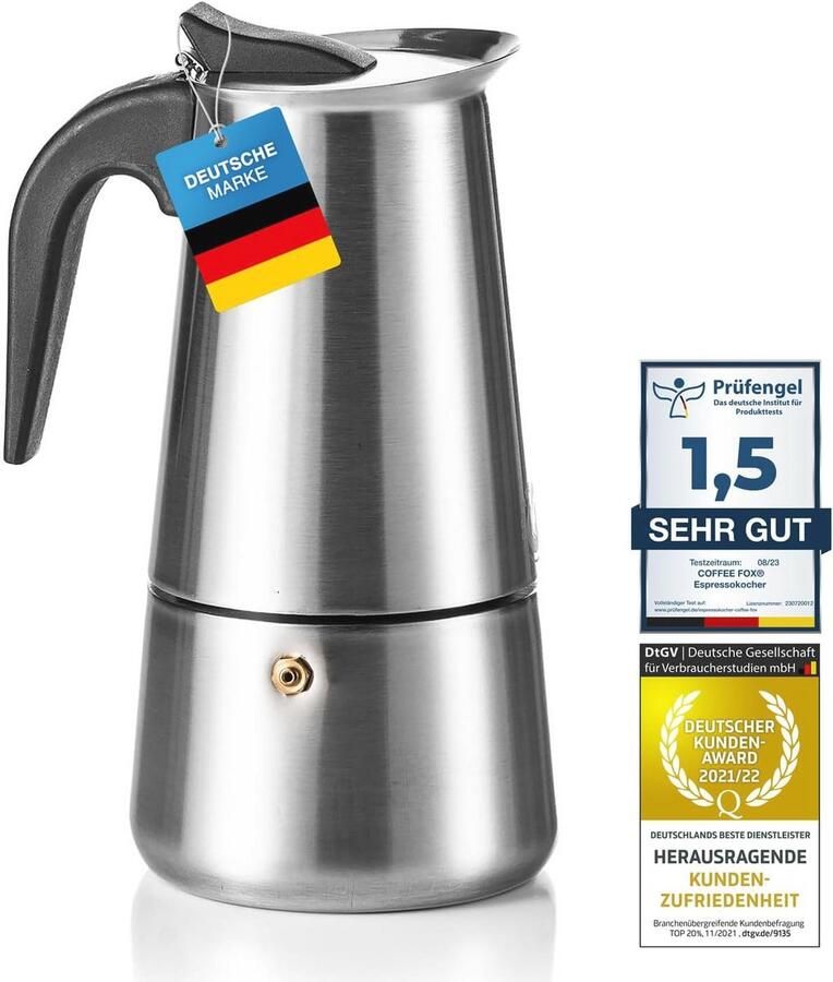 Roestvrijstalen espressopot voor 4 kopjes Hoogwaardige koffiezetapparaat