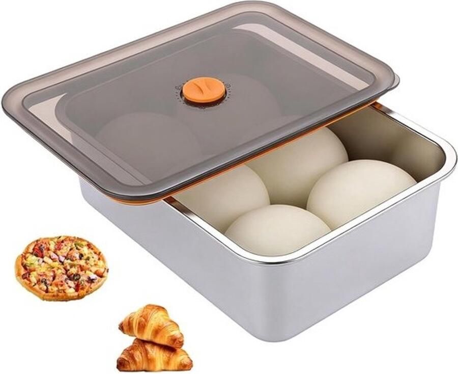 Roestvrijstalen fermentatiebox voor pizzadeeg 4 2 liter voedselcontainer voor deeg