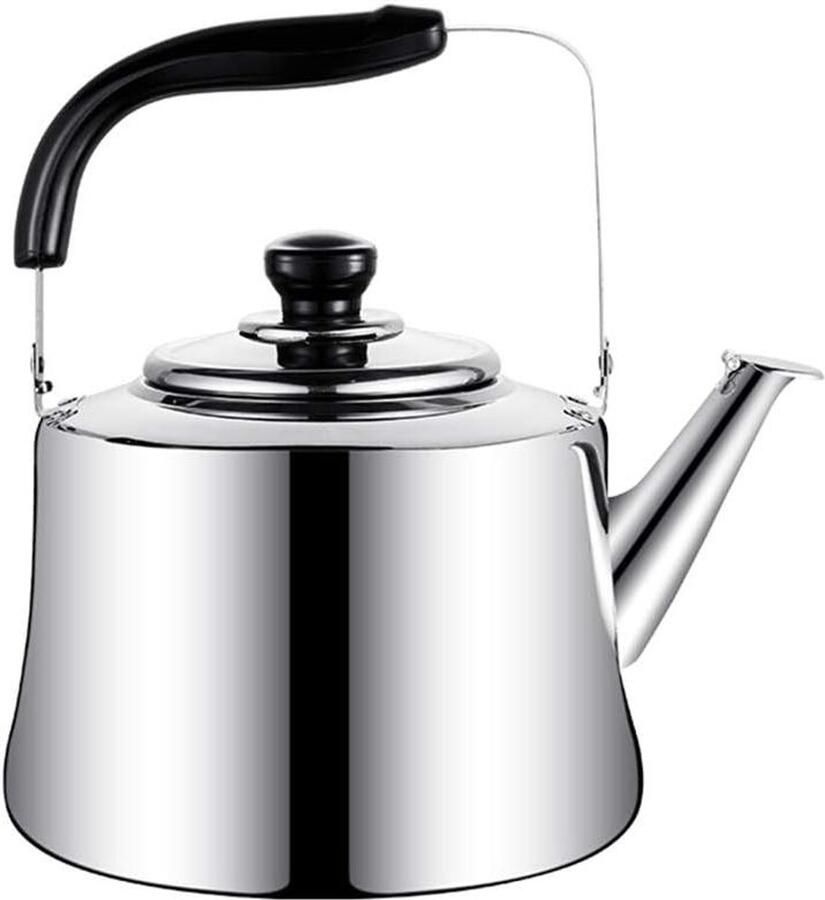 Roestvrijstalen Fluitketel Waterkoker Keuken Water Koken Verdikt Materiaal 4L Zilverkleurig