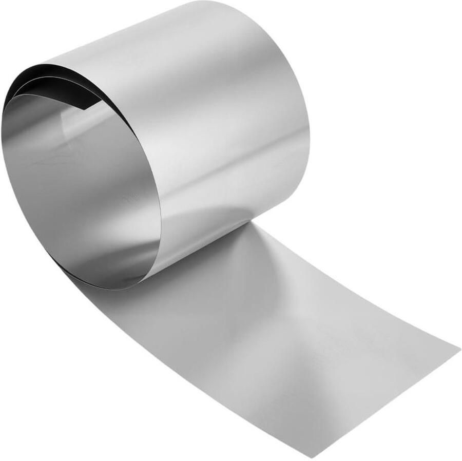 Roestvrijstalen folierol 0 2 mm x 1 m knipperrol voor handwerk daken en industriële machines