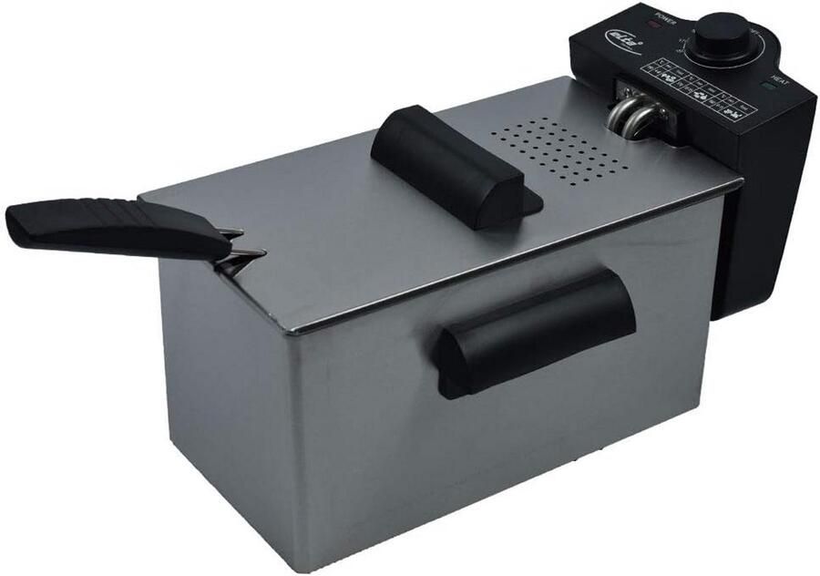 Roestvrijstalen friteuse 3 liter 2100 watt met gecoate binnenpan en afneembare frituurmand