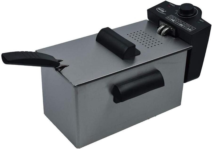 Roestvrijstalen friteuse 3 liter 2100 watt met gecoate binnenpan en afneembare frituurmand