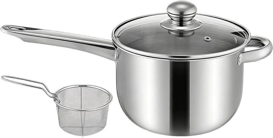 Roestvrijstalen friteuse Mini bakpan Buiten koken Efficiënt olieafvoer 162H cm Zilverkleurig
