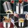 Roestvrijstalen Friteuse Pan met Zeefmand Ideaal voor Temura en Gebakken Gerechten - Thumbnail 2
