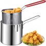Roestvrijstalen Friteuse Pan met Zeefmand Ideaal voor Temura en Gebakken Gerechten - Thumbnail 1