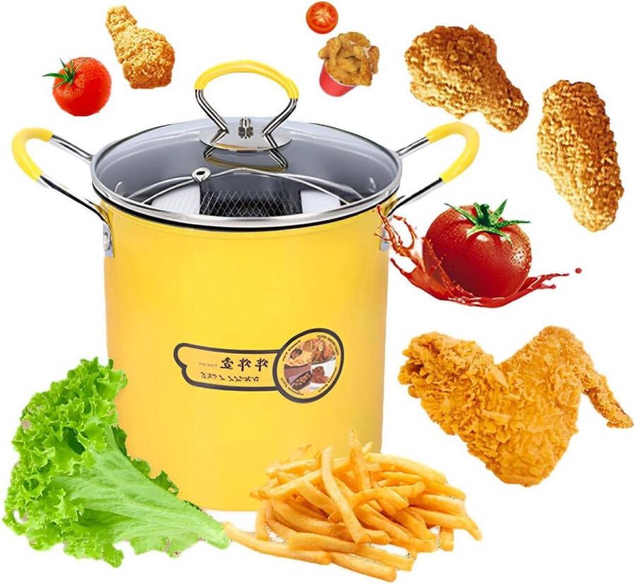 Roestvrijstalen Friteusepot 3L Japanse Stijl Friteuse Met Antisliphandvat Visfriteusepot Thuiskeuken