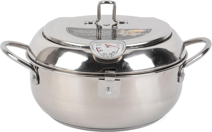 Roestvrijstalen Frituurpan Kleine Friteuse Frietjes Bakken Snelle Warmtegeleiding 20cm Zilver