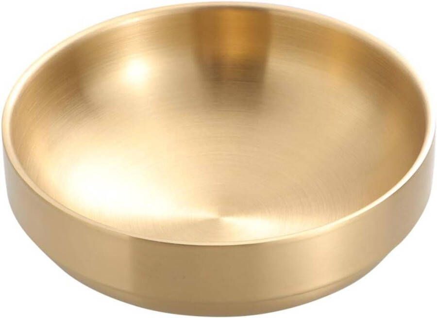 Roestvrijstalen gouden dubbele kom 19 cm