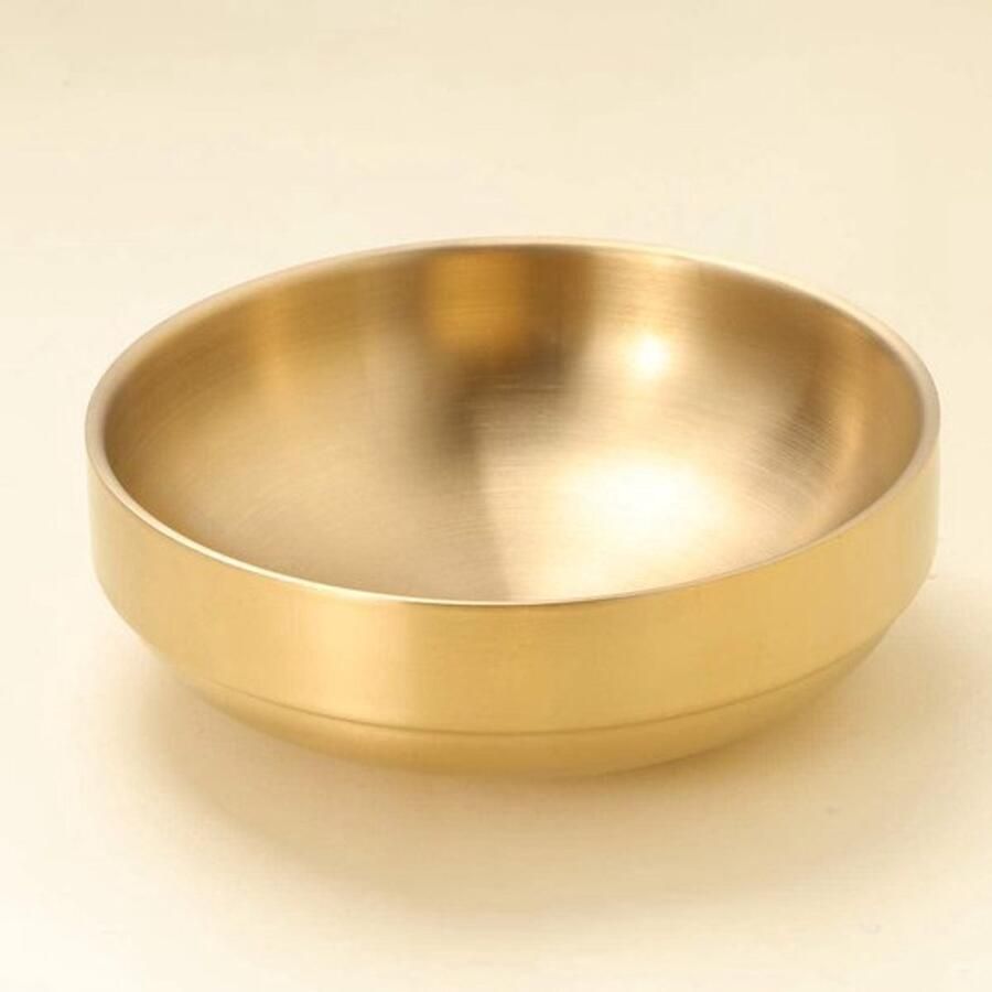 Roestvrijstalen gouden dubbele kom 19 cm