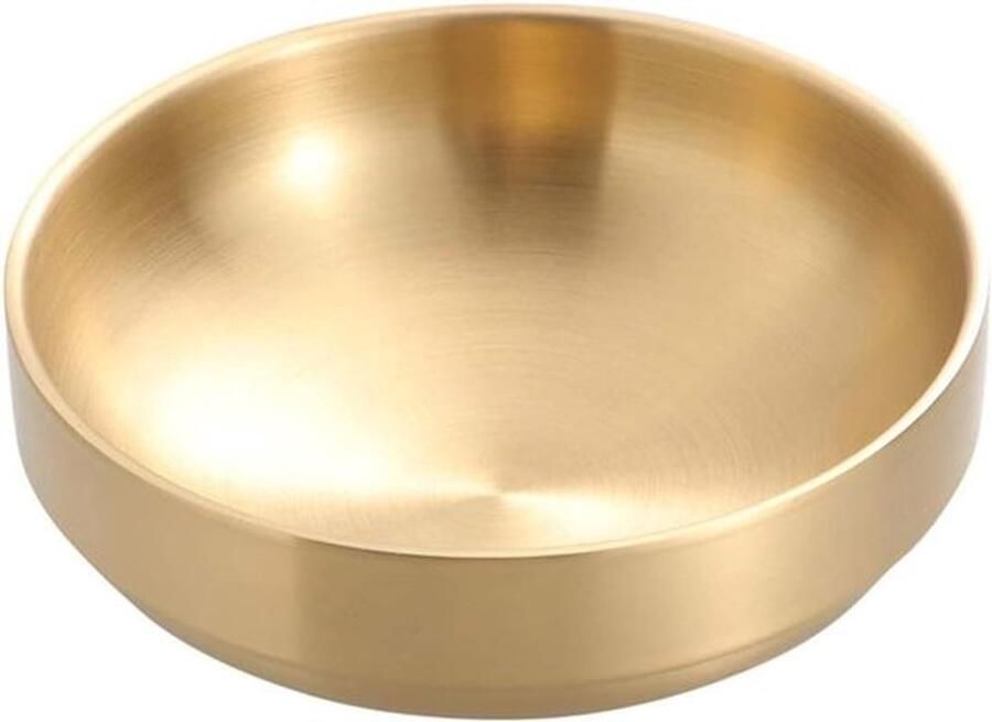 Roestvrijstalen gouden dubbele kom 19 cm