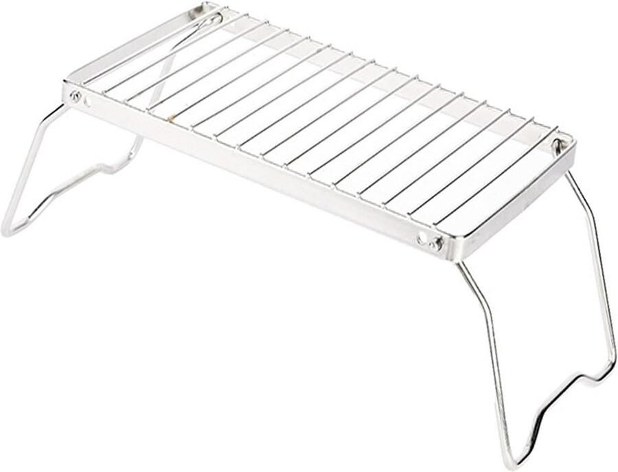 Roestvrijstalen Grill Camping Barbecue Buiten Koken In Hoogte Verstelbaar 38 x 15 cm Zilver
