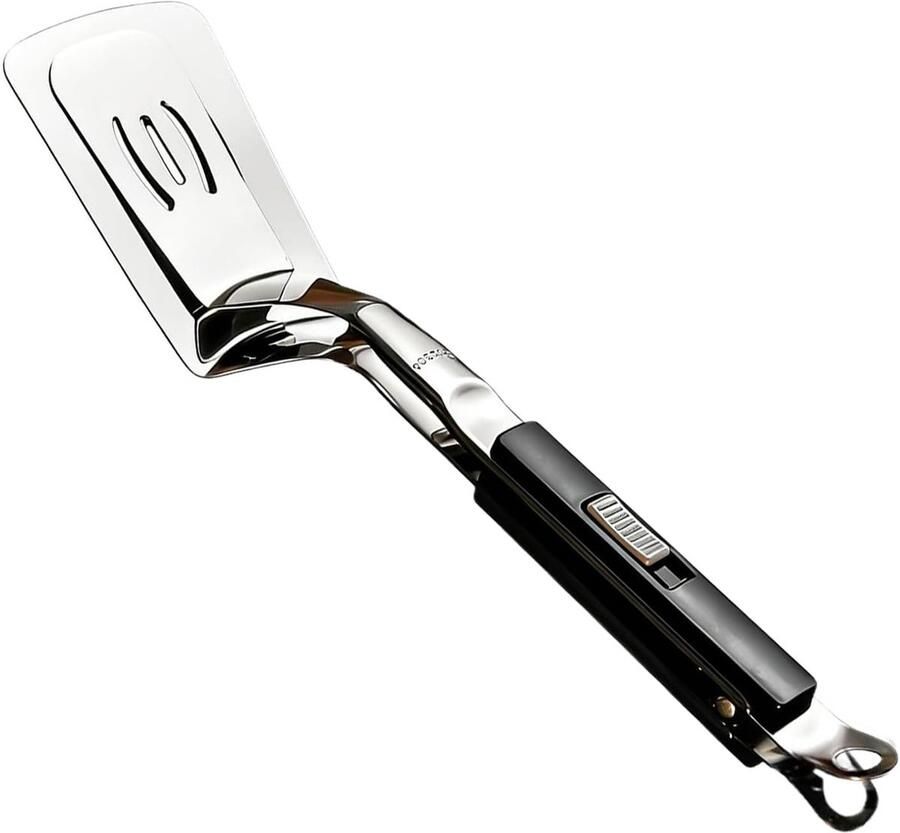 Roestvrijstalen Grillklem Voedseltang Spatel Koken en Grillen Hittebestendig Ontwerp 29 cm Zwart