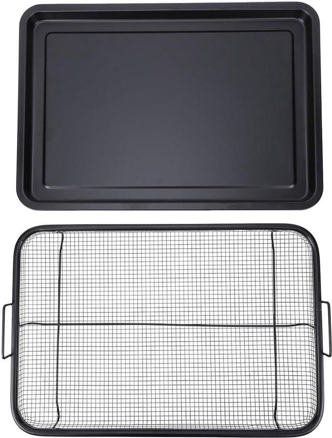 Roestvrijstalen Grillmand Bakplaat Oven 360 Graden Koken Vet Opvangend Ontwerp 485 x 325 cm Zilverkleurig