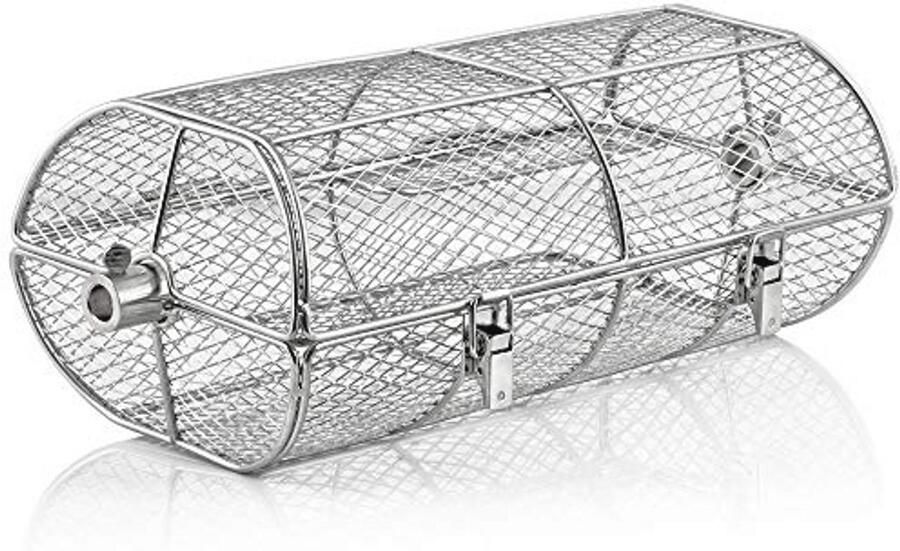 Roestvrijstalen Grillmand voor Draaispies 42 5 x 21 x 16 cm Universele Grill Accessoire voor BBQ en Gasgrill