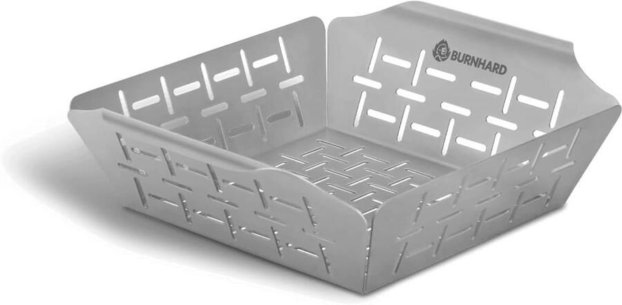 Roestvrijstalen Grillmand voor Gas- Houtskool- en Elektrische Barbecue Geschikt voor Vlees Vis en Groenten Handig en Afwasmachinebestendig