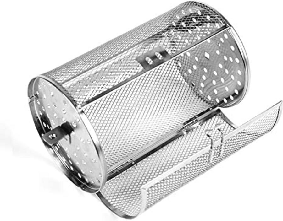 Roestvrijstalen Grillmand voor Oven en BBQ Verstelbare Draaikorf voor Gelijkmatige Garing