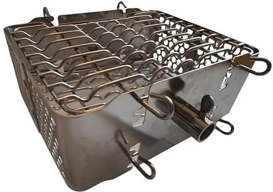 Roestvrijstalen grillmand voor perfecte BBQ resultaten 21 x 19 x 7 cm