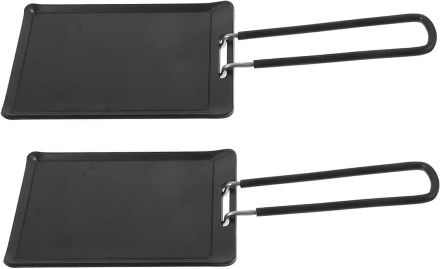 Roestvrijstalen Grillpan Barbecuepan Bakplaat Buiten Koken Antiaanbaklaag 13 x 8.5 cm Zwart