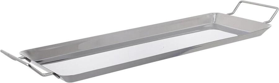 Roestvrijstalen Grillpan Visgrillpan BBQ Buiten Koken Gelijkmatige Warmte 43.5 cm Zilver