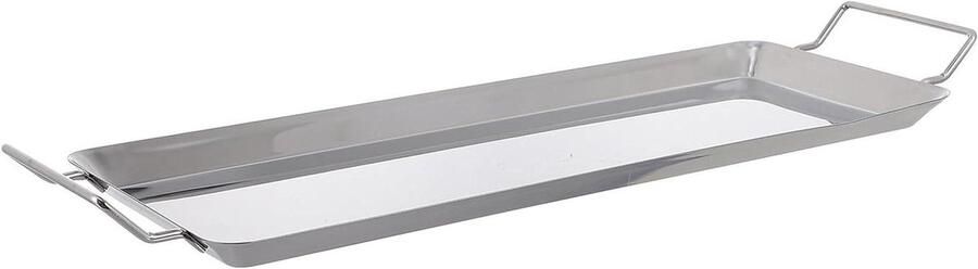 Roestvrijstalen Grillpan Visgrillplaat BBQ Barbecue Buiten Antiaanbaklaag Gelijkmatige Warmte 435 x 145 x 4 cm Zilver