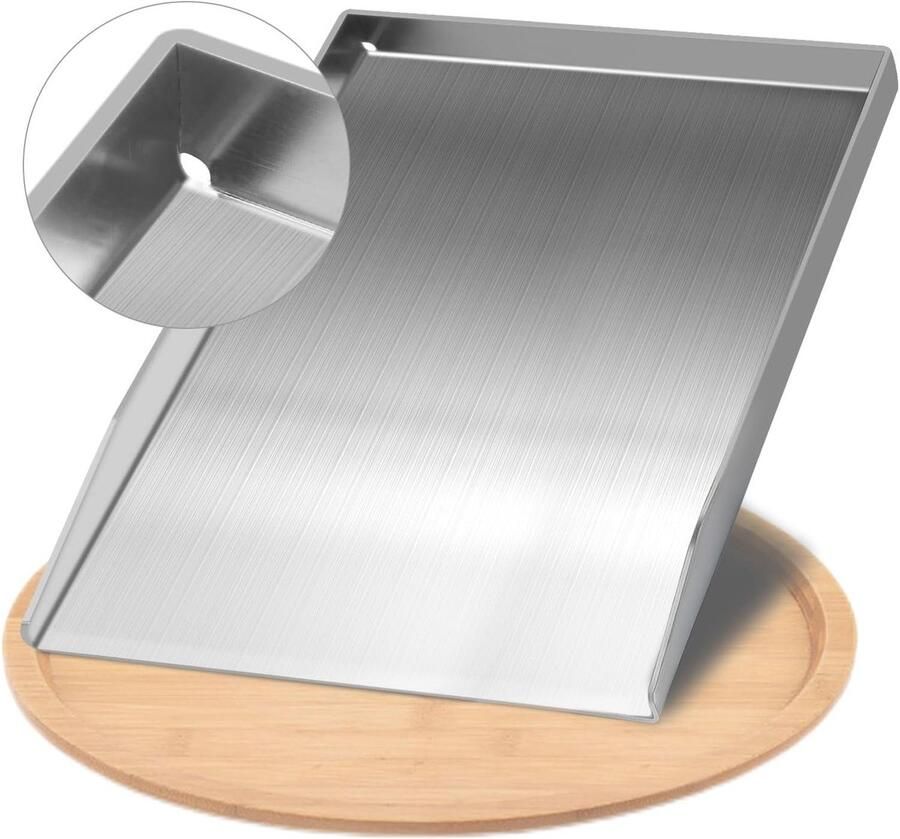 Roestvrijstalen Grillplaat 28 x 20 cm Massief Roestvrij Staal Voor Gas- en Houtskoolbarbecues