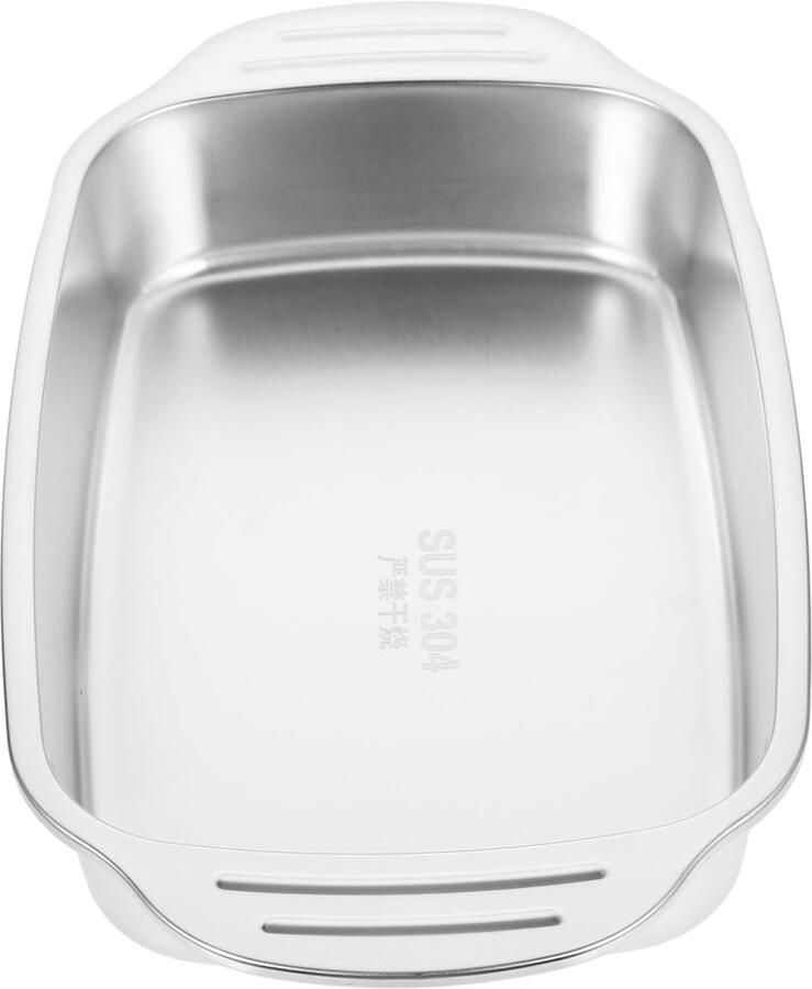 Roestvrijstalen Grillplaat Rechthoekige Bakplaat Keuken Oven Gebruik Veelzijdig Keukenaccessoire 33x19x5.5cm Zilver