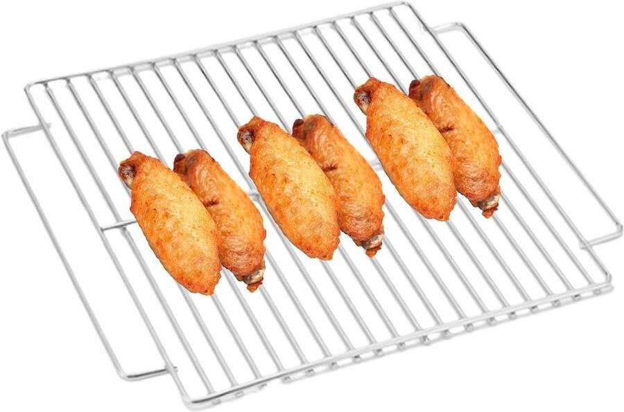 Roestvrijstalen Grillrek Barbecue Rooster Buiten Koken Herbruikbaar Materiaal 24 x 20 cm Zilver
