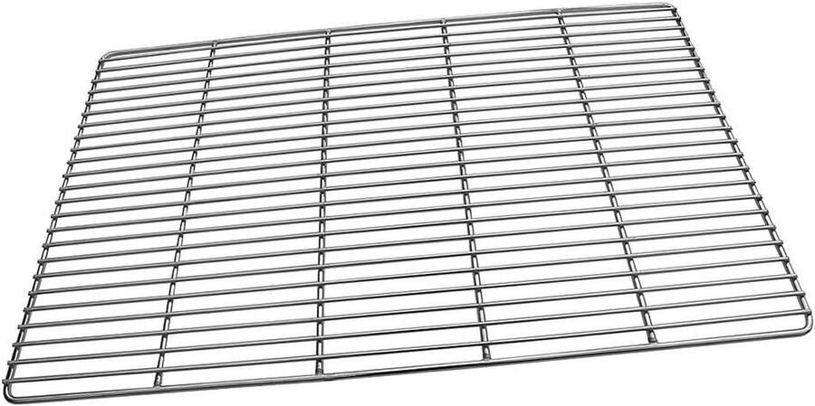 Roestvrijstalen Grillrooster BBQ Rooster Vlees Grillen Hoogwaardig Roestvrij Staal 60 x 40 cm Zilver