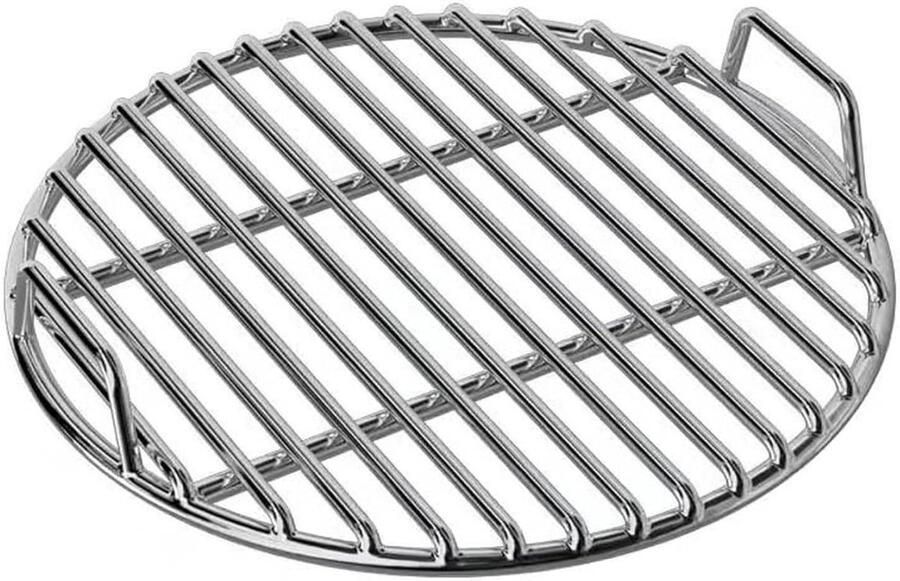 Roestvrijstalen Grillrooster Extra dik rooster Buiten koken Met stevig handvat 33 cm Zilver
