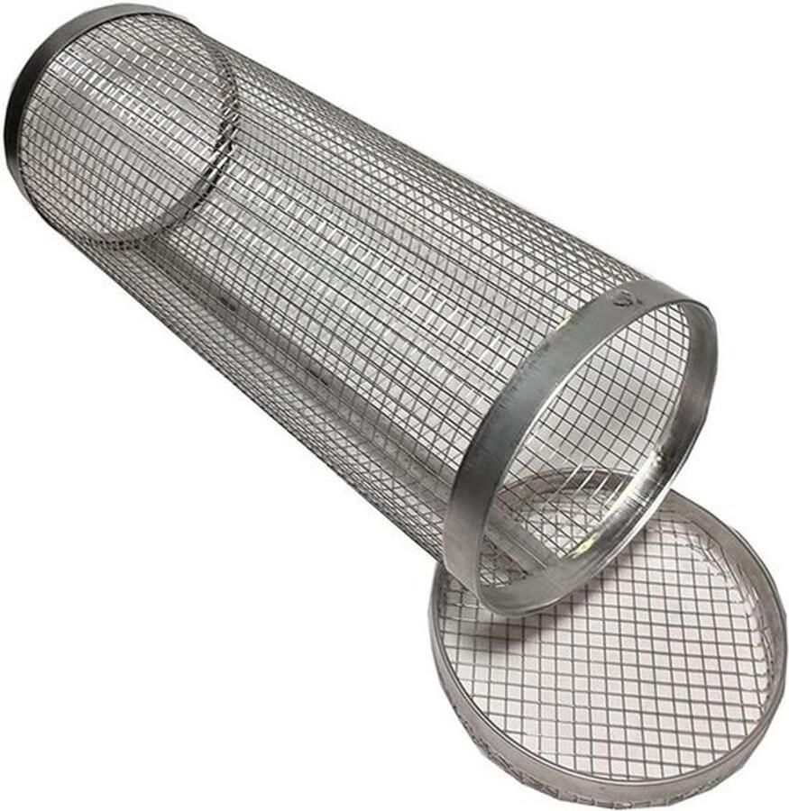Roestvrijstalen Grillrooster Kampvuur Grillemmer Outdoor Koken Corrosiebestendig Materiaal 30 cm Diameter Zilver