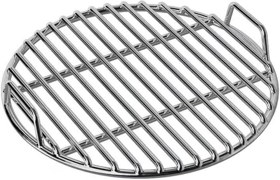 Roestvrijstalen Grillrooster Rond Rooster Vervanging Buiten Koken Extra Dik 33 cm Zilver