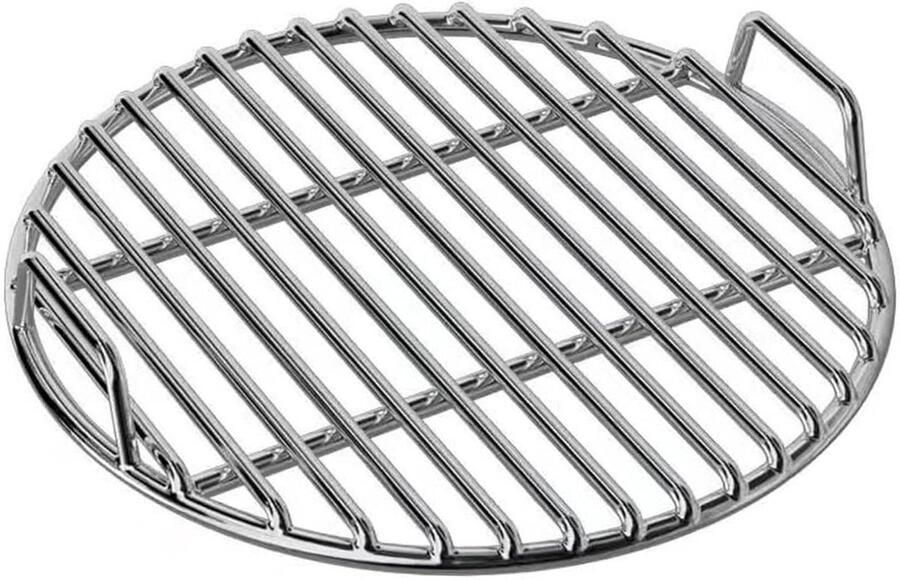 Roestvrijstalen Grillrooster Rond Rooster Vlees Buiten Koken Extra Dik 38 cm Zilver