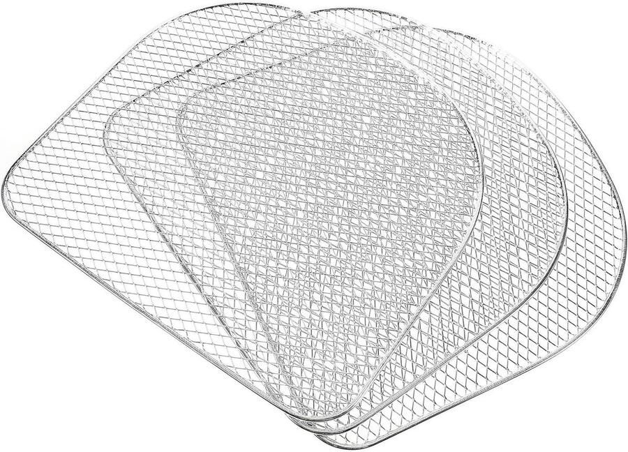 Roestvrijstalen Grillroosters Droogrek Dehydrator Gelijkmatig Drogen Universeel Oven Accessoire 3 Stuks 26cm Zilver