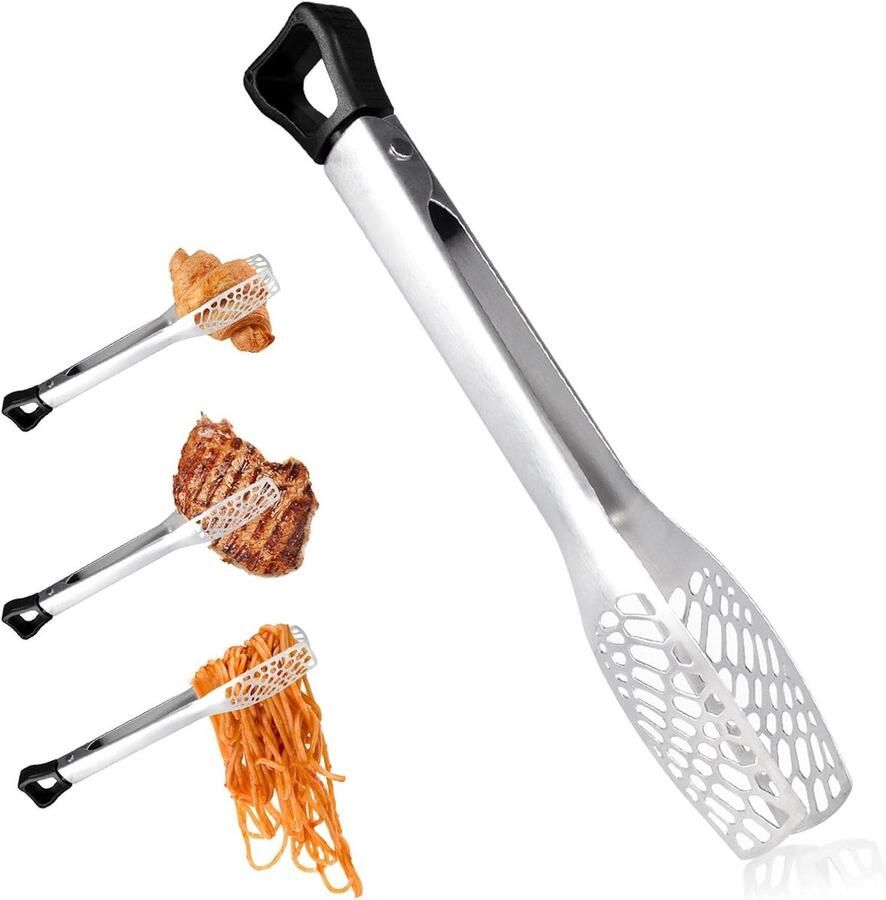 Roestvrijstalen grilltang op zwaar werk berekende metalen BBQ grilltang voor buitenbarbecue Barbecue-grilltang