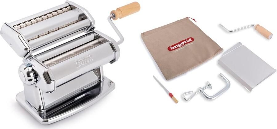 Roestvrijstalen Handmatige Pastamachine voor Ruwe Pasta met 3 Snijvormen