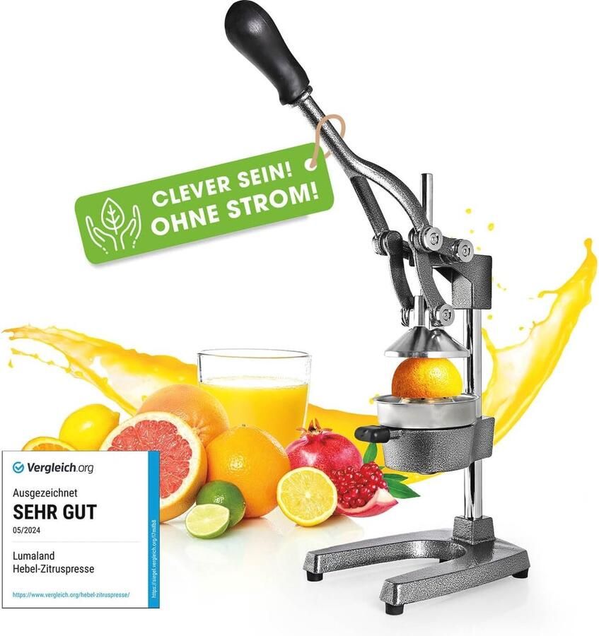 Roestvrijstalen Handmatige Sapcentrifuge Professionele Citruspers voor Verse Sap Duurzame en Efficiënte Sap Extractor