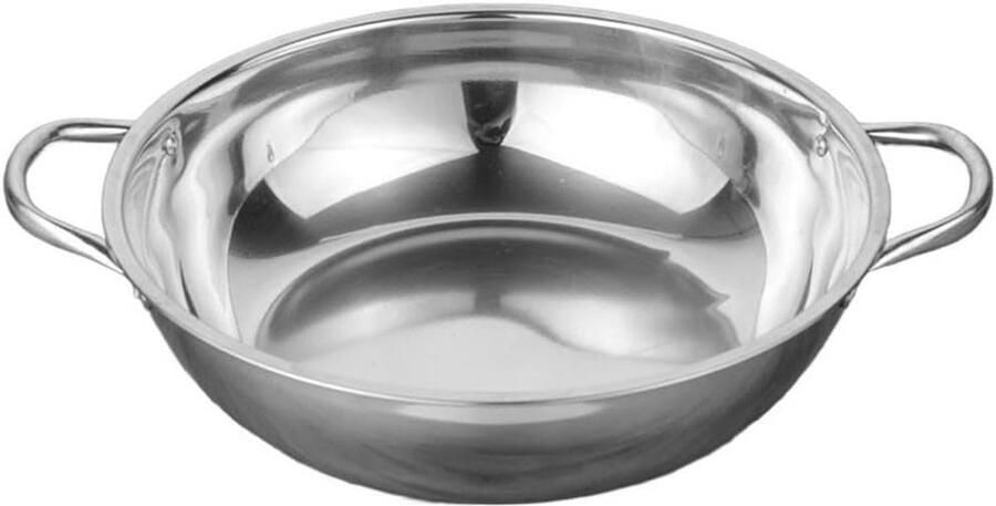 Roestvrijstalen Hot Pot Kookpan Inductie Koken Gelijkmatige Warmte 32 cm Diameter Zilver
