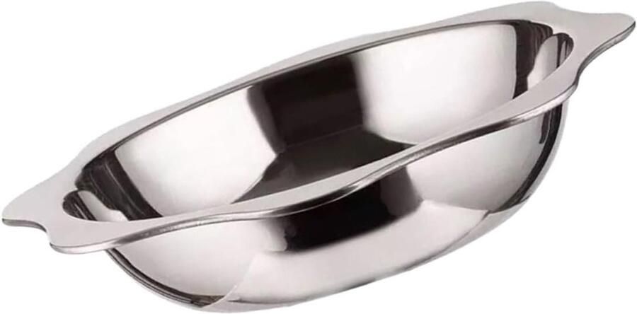 Roestvrijstalen Hot Pot Pan Kookgerei met Tussenschot Gezamenlijk Eten Voedselveilig Materiaal 34 cm Zilver